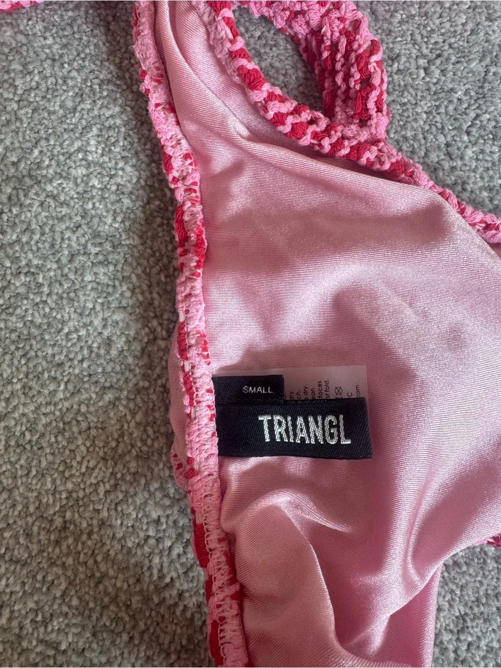 Triangl swimwear Pink Crochet Bikini Set